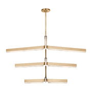 Visual Comfort KWCH705 Linea 6-lt 56" 3-Tier LED Chandelier - Hand Rubbed Antique Brass