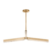 Visual Comfort KWCH706 Linea 3-lt 42" LED Chandelier - Hand Rubbed Antique Brass