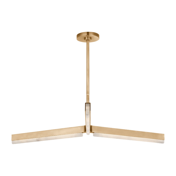 Visual Comfort KWCH706 Linea 3-lt 42" LED Chandelier - Hand Rubbed Antique Brass