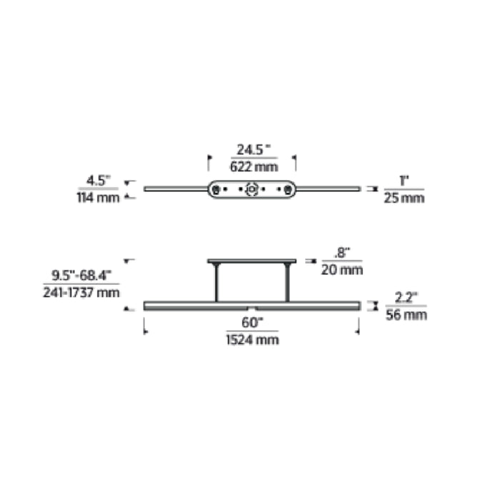 Visual Comfort KWLS707 Linea 60" LED Chandelier
