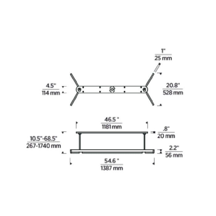 Visual Comfort KWLS708 Linea 55" LED Chandelier 