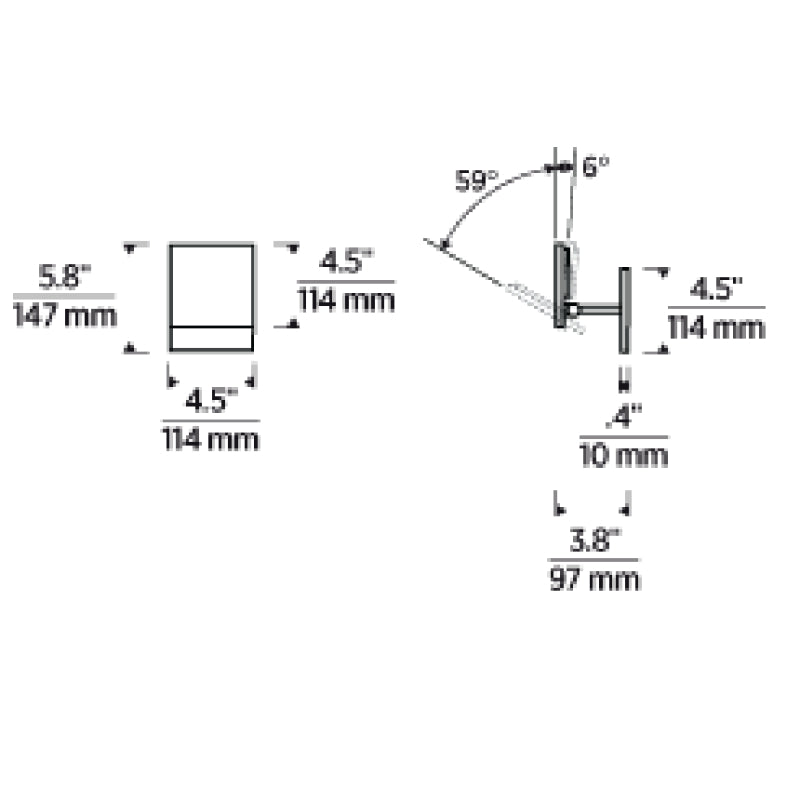 Visual Comfort KWOWS72127 Angolo 1-lt 6" Tall LED Outdoor Wall Sconce