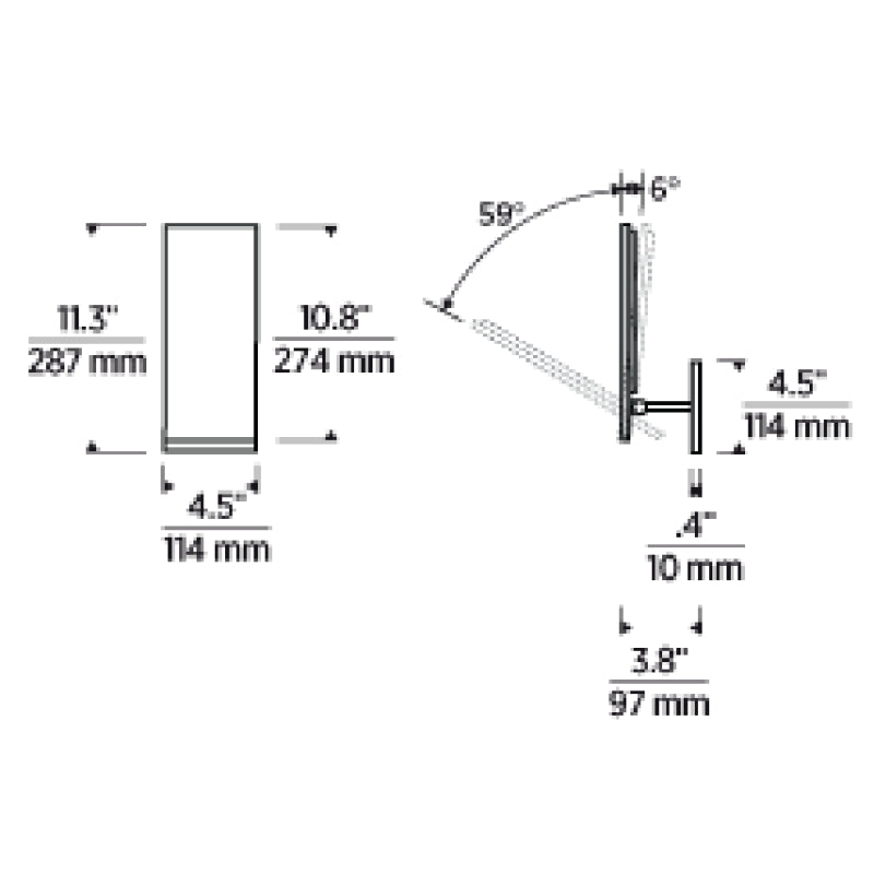 Visual Comfort KWOWS72227 Angolo 1-lt 11" Tall LED Outdoor Wall Sconce