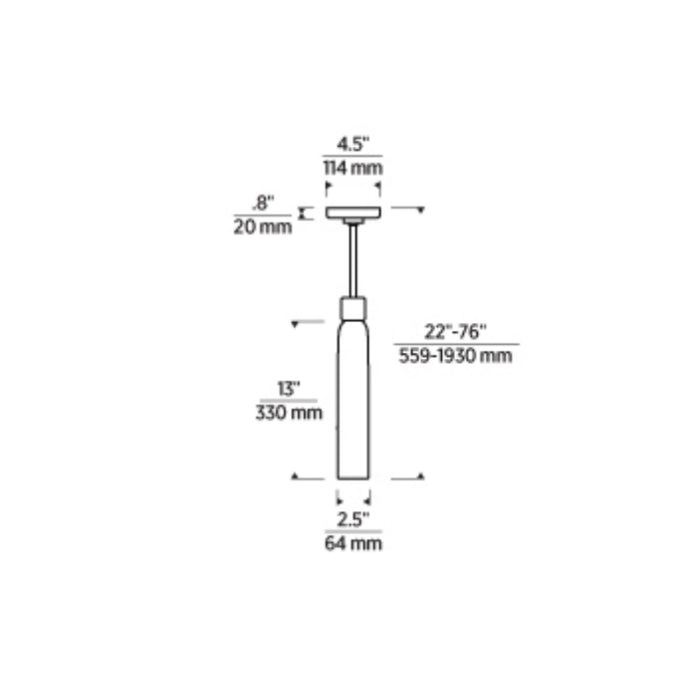 Visual Comfort KWPD496 Volver 1-lt 3" LED Pendant