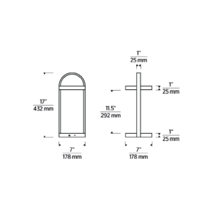 Visual Comfort KWTB610 Cerne 17" Tall LED Rechargeable Table Lamp