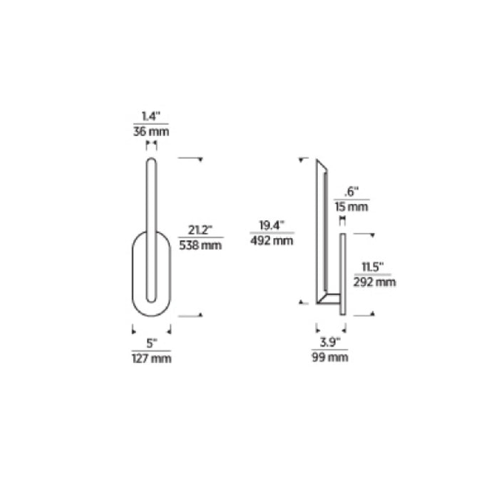 Visual Comfort KWWS493 Fielle 21" Tall LED Wall Sconce