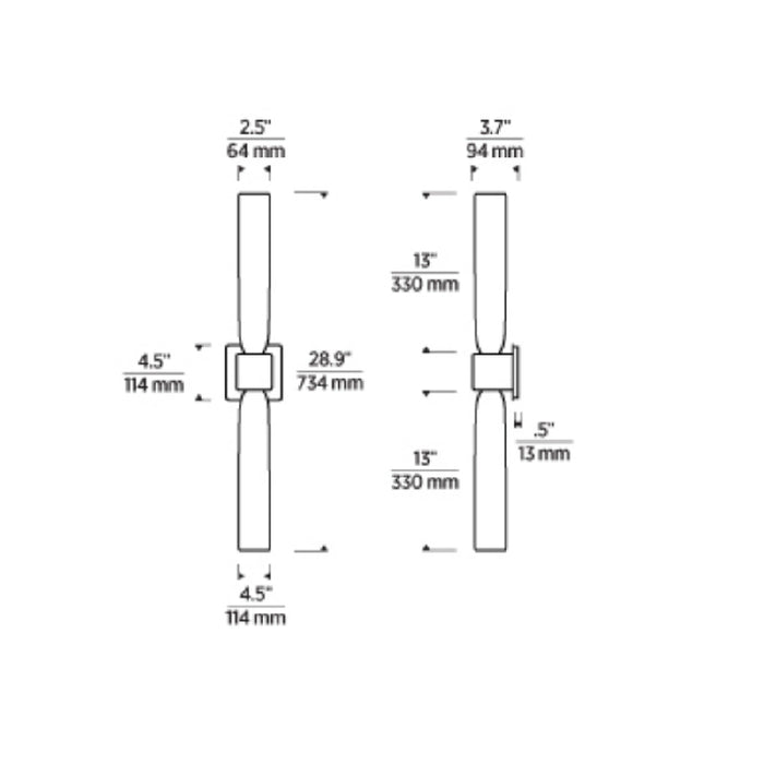 Visual Comfort KWWS580 Volver 29" Tall LED Double Wall Sconce