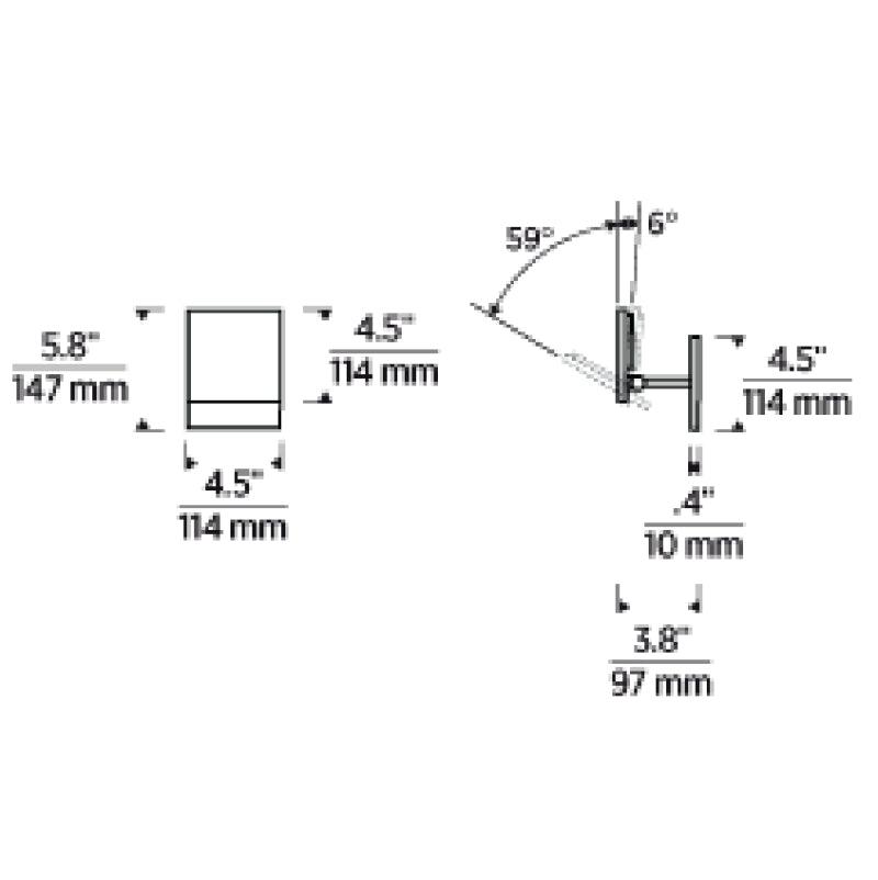 Visual Comfort KWWS61227 Angolo 6" Tall LED Wall Sconce