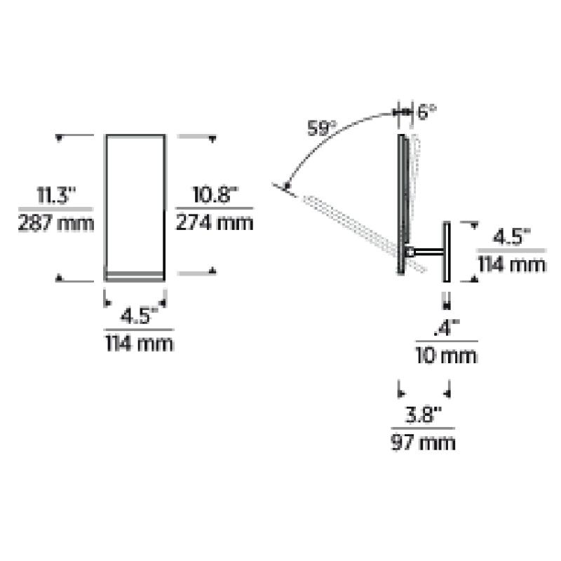 Visual Comfort KWWS61327 Angolo 11" Tall LED Wall Sconce