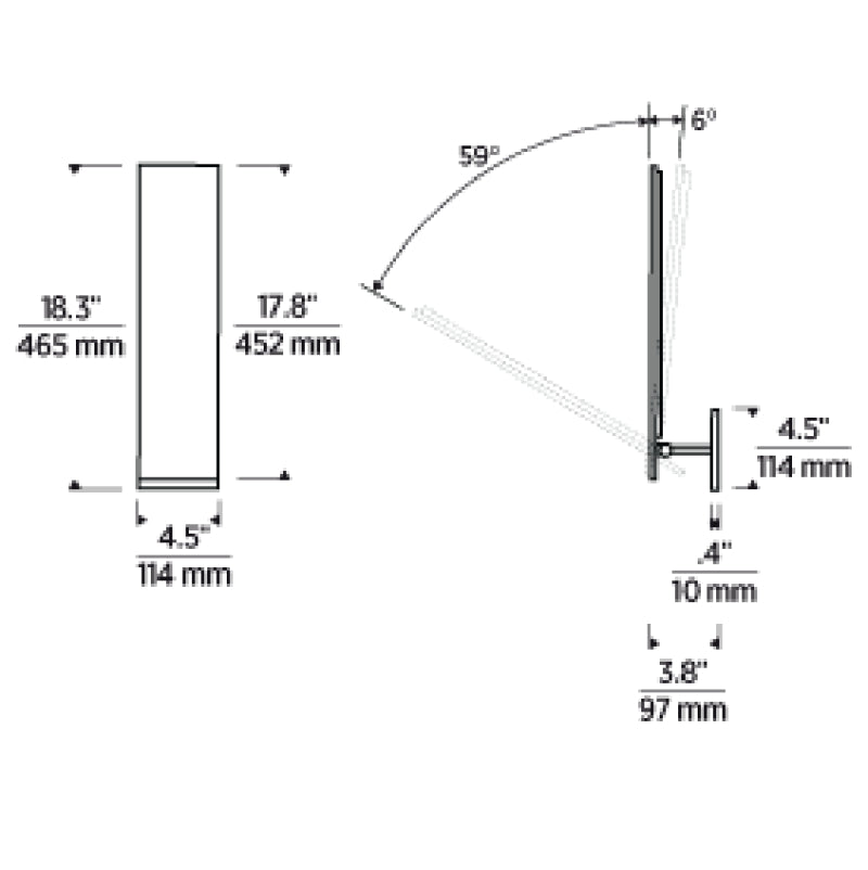 Visual Comfort KWWS61427 Angolo 18" Tall LED Wall Sconce