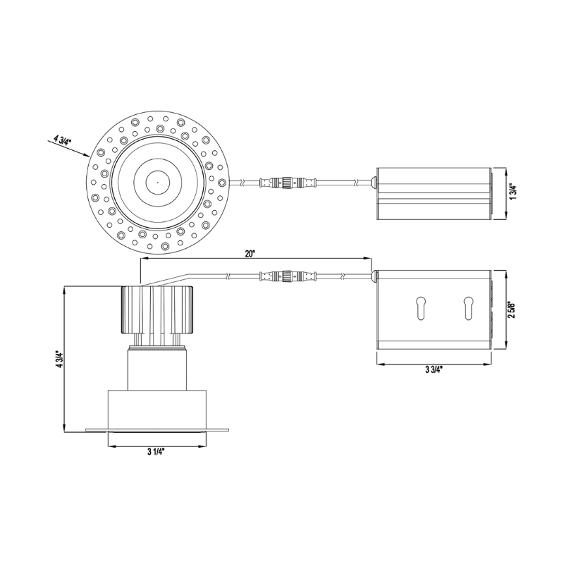 Lotus L3F-RDI 3" Tangra LED Fixed Round Deep Regressed Invisible Trim, 5CCT Selectable