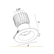 Lotus L3F-RRW 3" Tangra LED Fixed Round Recessed Wide Trim, Dim to Warm