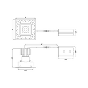 Lotus L3F-SDI 3" Tangra LED Fixed Square Deep Regressed Invisible Trim, 5CCT Selectable