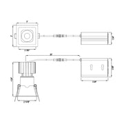Lotus L3F-SDT 3" Tangra LED Fixed Square Deep Regressed Thin Trim, 5CCT Selectable
