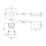 Lotus L3F-SDW 3" Tangra LED Fixed Square Deep Regressed Wide Trim, 5CCT Selectable