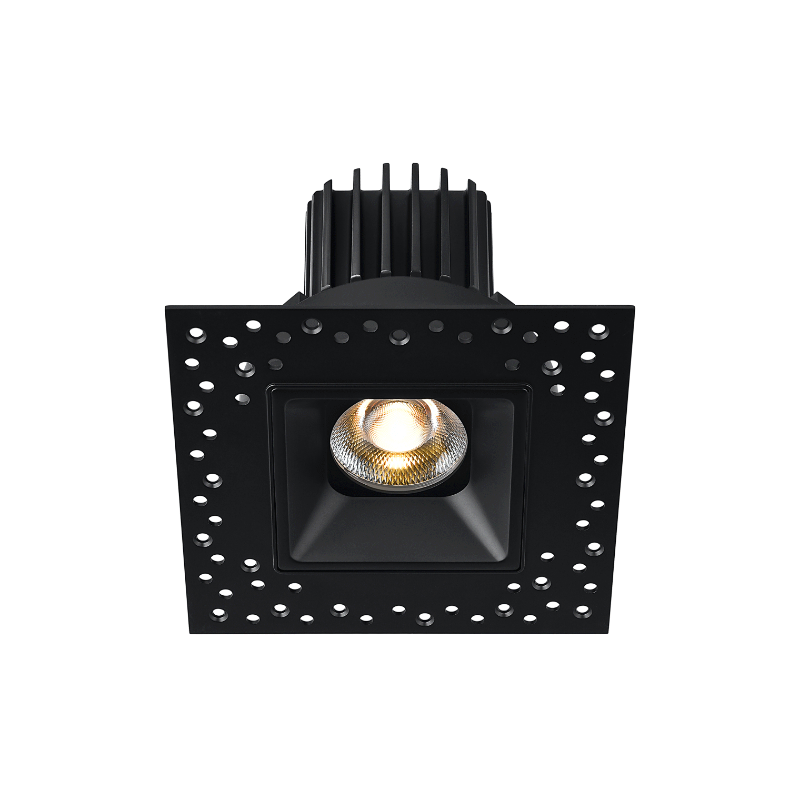 Lotus L3F-SRI 3" Tangra LED Fixed Square Recessed Invisible Trim, 4CCT+Dim to Warm - Black