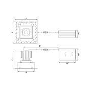 Lotus L3F-SRI 3" Tangra LED Fixed Square Recessed Invisible Trim, 4CCT+Dim to Warm
