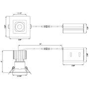 Lotus L3F-SRW 3" Tangra LED Fixed Square Recessed Wide Trim, Dim to Warm