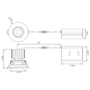 Lotus L3G-RFW 3" Tangra LED Gimbal Round Flat Wide Trim, Dim to Warm