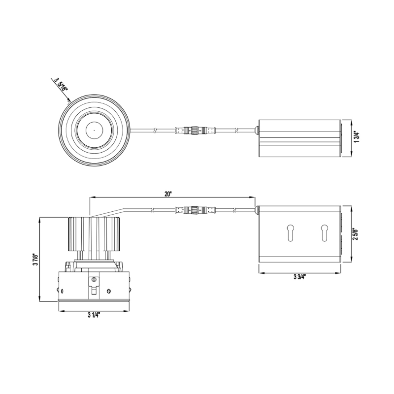 Lotus L3G-RIF 3" Tangra LED Gimbal Round Recessed Invisible Flangeless, 5CCT Selectable