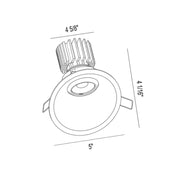 Lotus L3G-RST 4" Tangra LED Gimbal Round Sloped Thin Trim, 5CCT Selectable