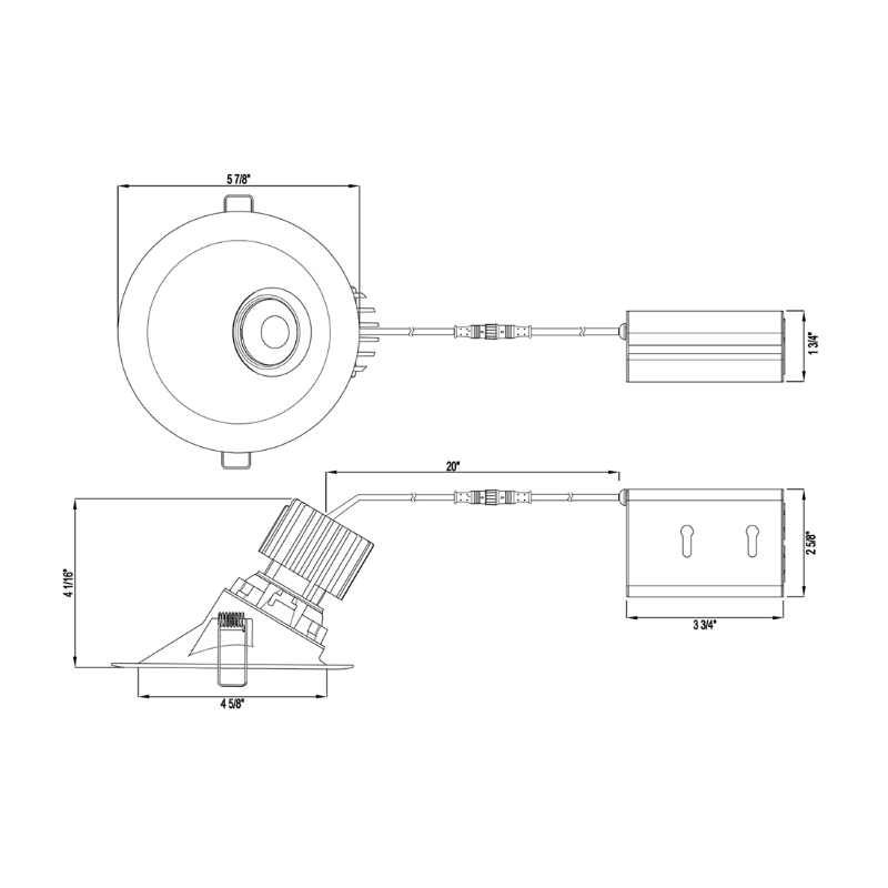 Lotus L3G-RSW 4" Tangra LED Gimbal Round Sloped Wide Trim, Dim to Warm