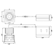 Lotus L3G-SRT 3" Tangra LED Gimbal Square Recessed Thin Trim, Dim to Warm