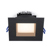 Lotus LL4SR 4" 14.5W LED Square Regressed Open Plenum Rated Downlight, Dim to Warm - Black