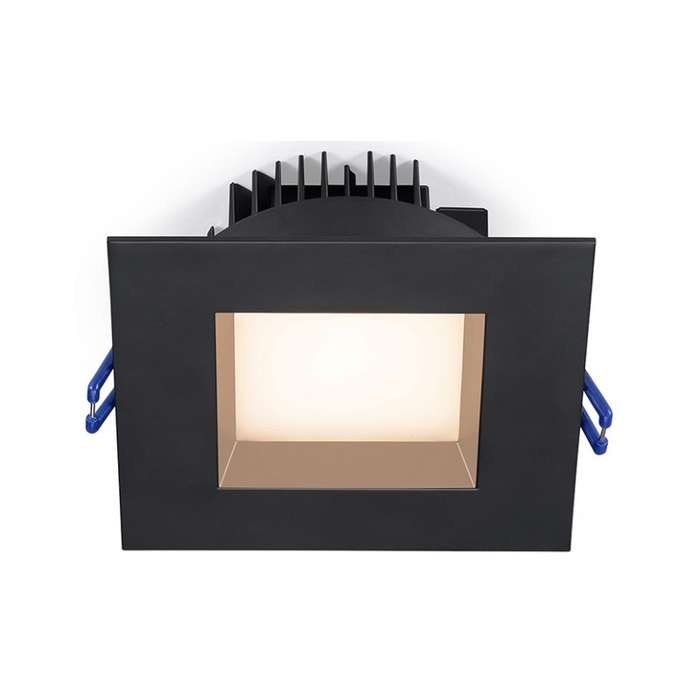 Lotus LL4SR 4" 14.5W LED Square Regressed Open Plenum Rated Downlight, Dim to Warm - Black