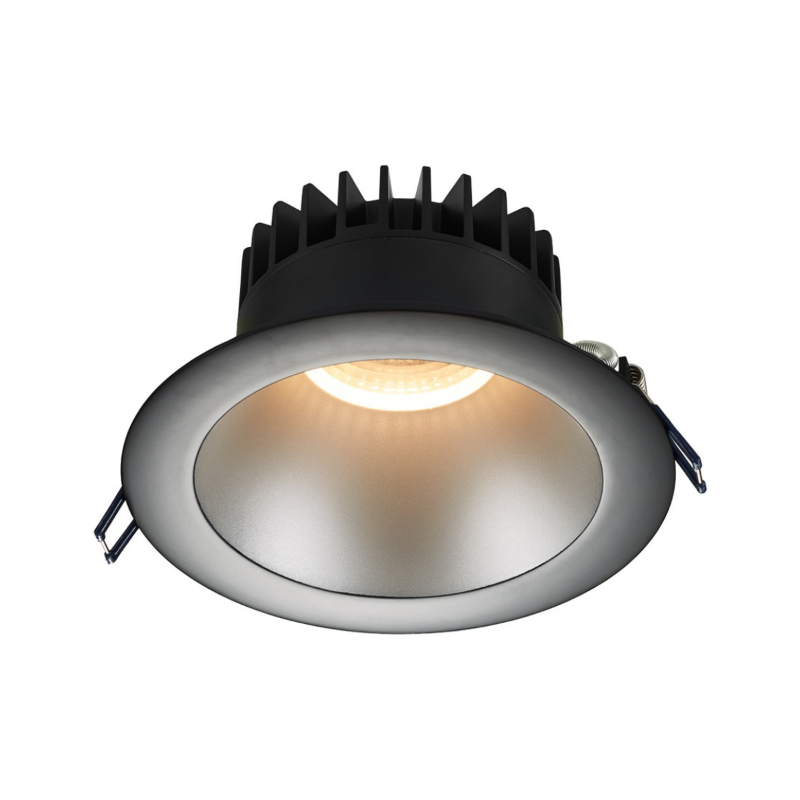 Lotus LD6R 6" 18W LED Round Deep Regressed Open Plenum Rated Downlight, Dim to Warm - Silver/Black