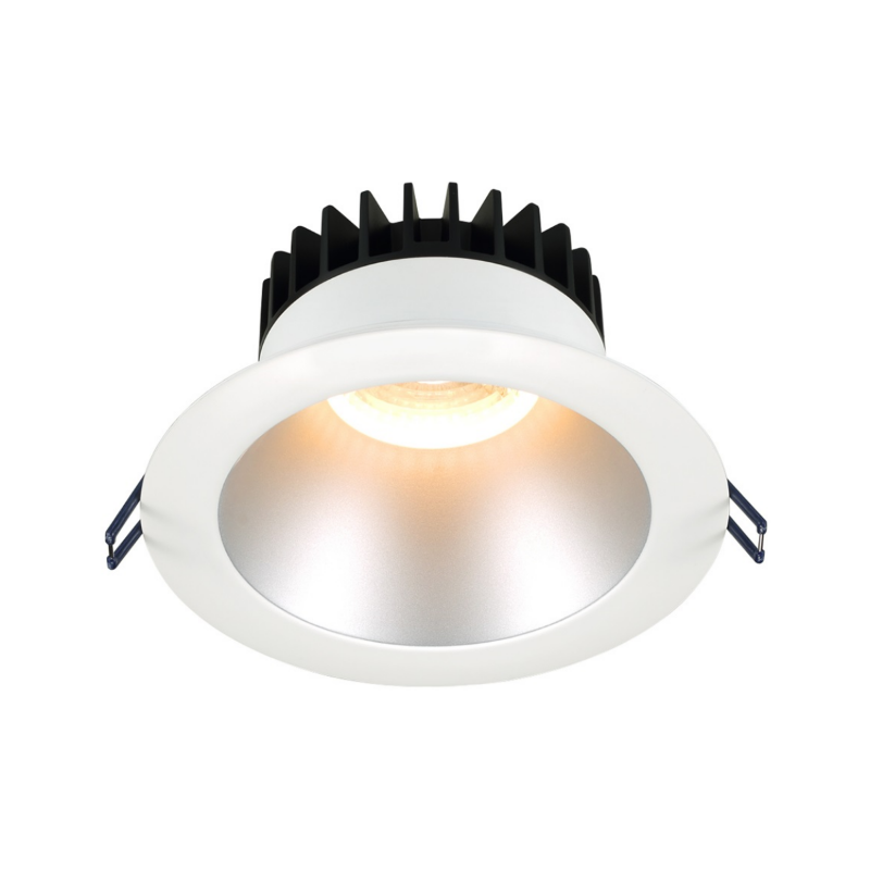 Lotus LD6R 6" 18W LED Round Deep Regressed Open Plenum Rated Downlight, Dim to Warm - Silver/White