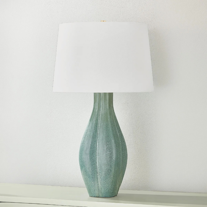 Hudson Valley L7231 Galloway 1-lt 31" Tall Table Lamp - Aged Brass/Ceramic Moss Ivory