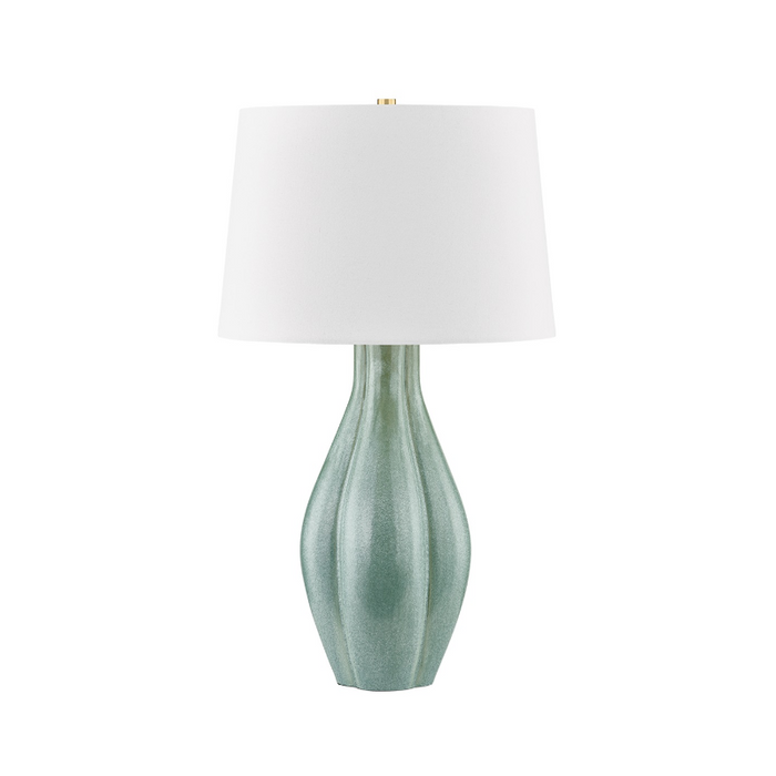 Hudson Valley L7231 Galloway 1-lt 31" Tall Table Lamp - Aged Brass/Ceramic Moss Ivory