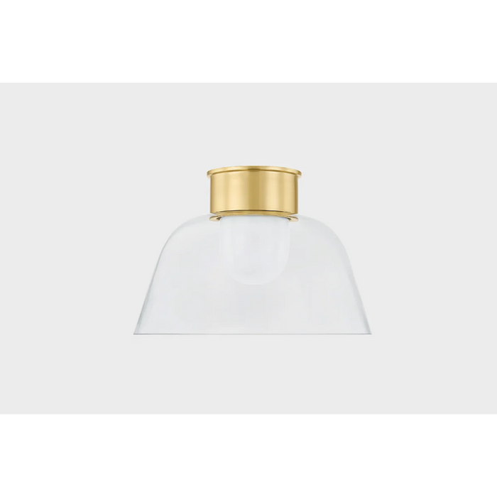 Hudson Valley 3514 Lakeside 1-lt 14" Flush Mount - Aged Brass