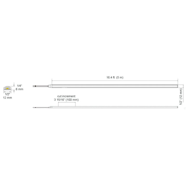 Lotus LBL-SPI-RGBW 16-ft SPI Controlled LED Strip Light, 4.4W/ft., 24V, IP65 Rated