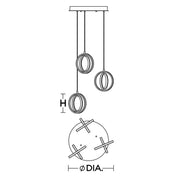 AFX LCKP09L30D1 LCKP Series Lock 6-lt 24" LED Multi Round Pendant