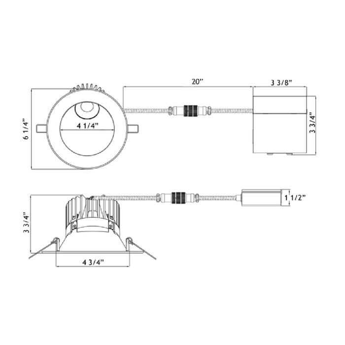 Lotus LD4R-5R 5" 15W LED Sloped Round Deep Regressed, 5CCT Selectable