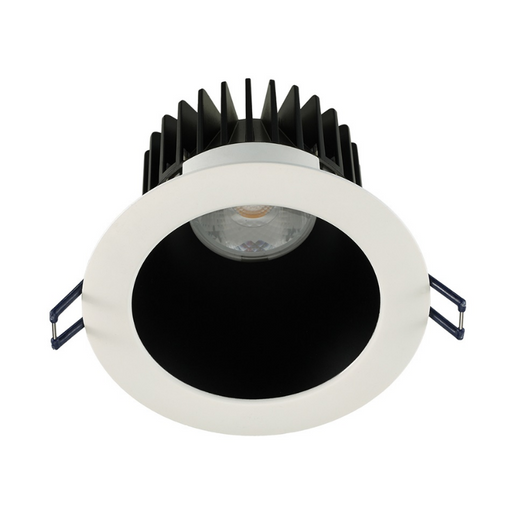 Lotus LD4R 4" 15W LED Round Deep Regressed Plenum Rated Downlight, 30° Beam Angle - Black/White