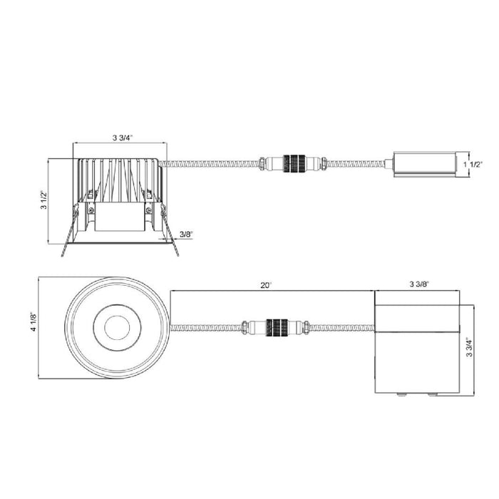 Lotus LD4R-HO-TT 4" 18W LED High Output Round Thin Trim Deep Regressed, Dim To Warm