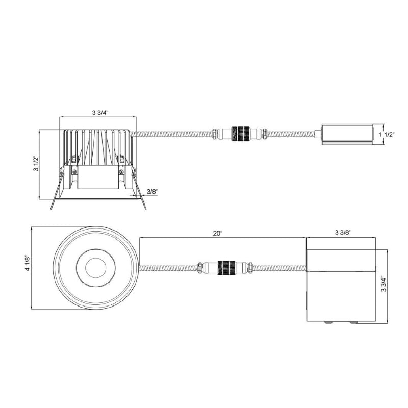 Lotus LD4R-HO-TT 4" 18W LED High Output Round Thin Trim Deep Regressed, 5CCT Selectable