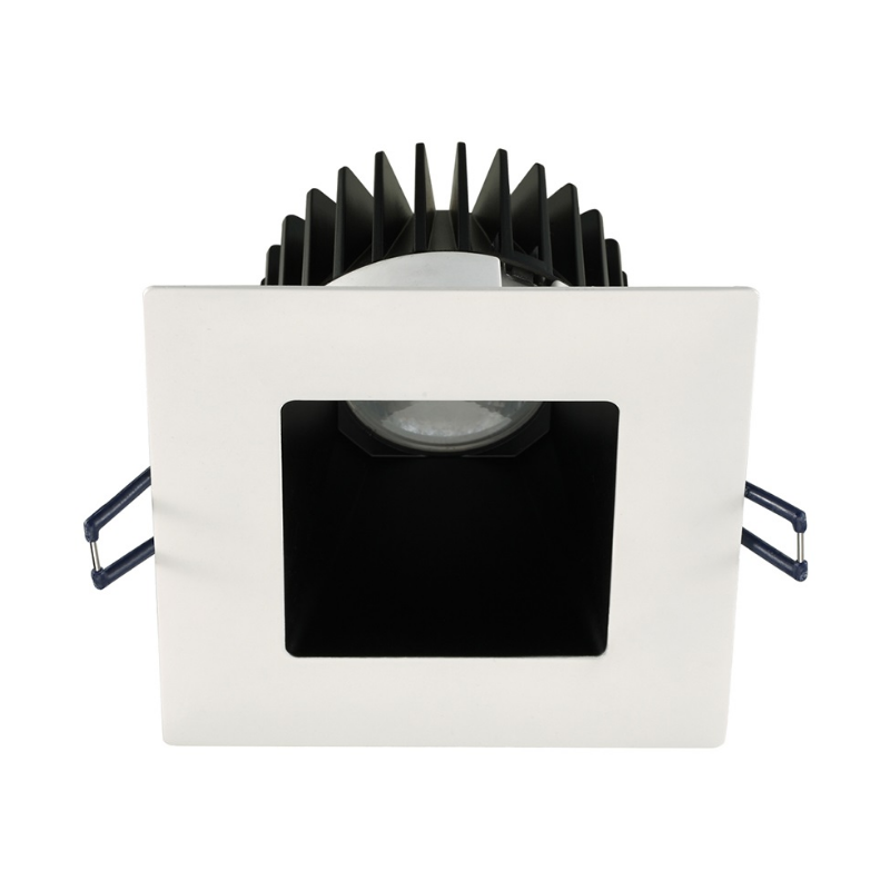 Lotus LD4S 4" 15W LED Square Deep Regressed Plenum Rated Downlight - Black/White