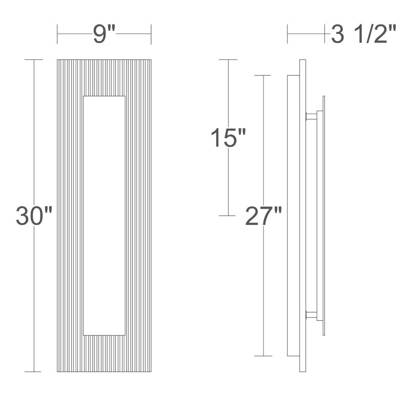 Alteck Lighting AW0153-5CCT-W Abby 1-lt 30" Tall LED Outdoor Wall Sconce, 5CCT Selectable