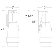 Alteck Lighting AW0154-5CCT-W Artefact 1-lt 24" Tall LED Outdoor Wall Sconce, 5CCT Selectable