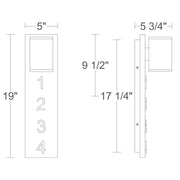 Alteck Lighting AW0156-5CCT-W Bishop 1-lt 19" Tall LED Outdoor Wall Sconce, 5CCT Selectable