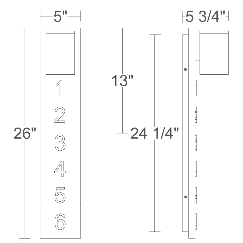 Alteck Lighting AW0157-5CCT-W Bishop 1-lt 26" Tall LED Outdoor Wall Sconce, 5CCT Selectable
