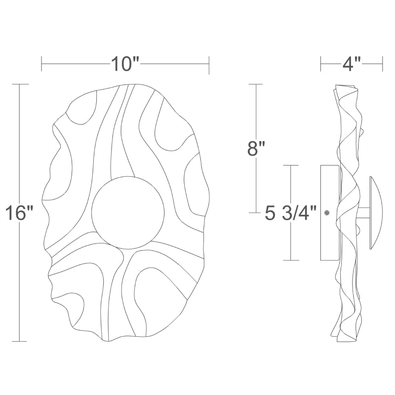 Alteck Lighting AW0159-5CCT-W Blossom 1-lt 16" Tall LED Outdoor Wall Sconce, 5CCT Selectable