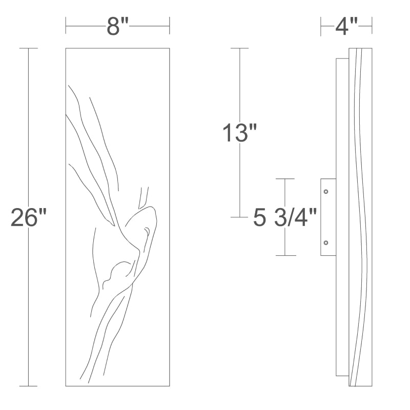 Alteck Lighting AW0160-5CCT-W Chisel 1-lt 26" Tall LED Outdoor Wall Sconce, 5CCT Selectable