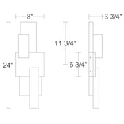 Alteck Lighting AW0162-5CCT-W Lap 1-lt 24" Tall LED Outdoor Wall Sconce, 5CCT Selectable