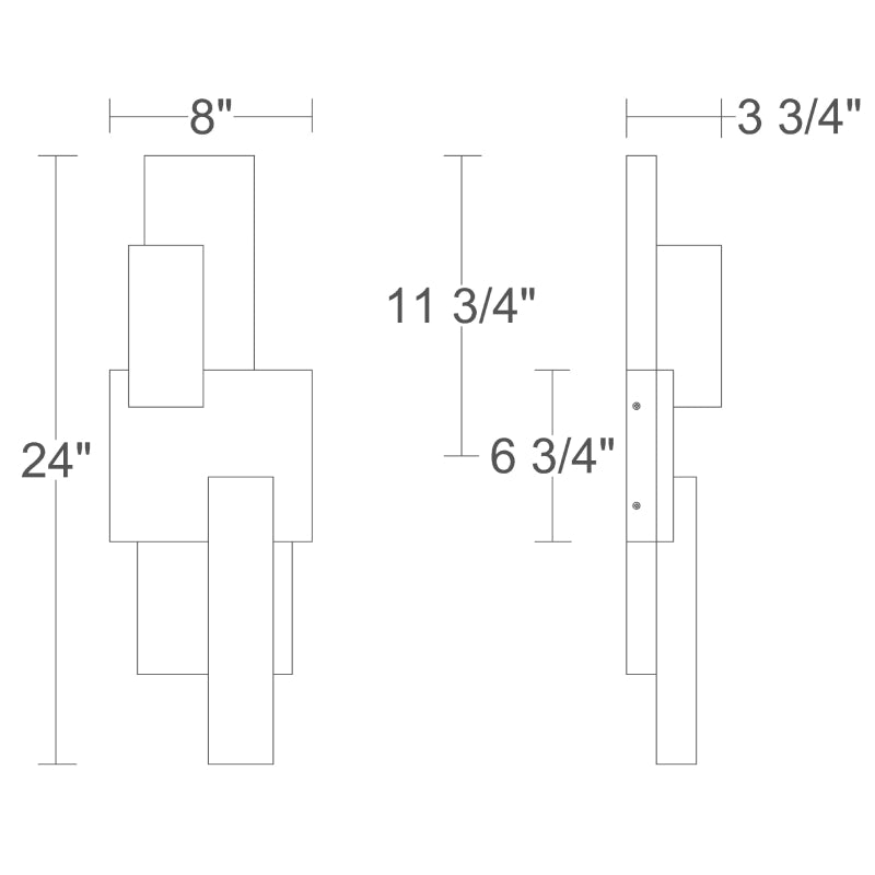 Alteck Lighting AW0162-5CCT-W Lap 1-lt 24" Tall LED Outdoor Wall Sconce, 5CCT Selectable