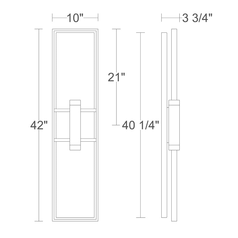Alteck Lighting AW0166-3CCT-W Mars 1-lt 42" Tall LED Outdoor Wall Sconce, 3CCT Selectable